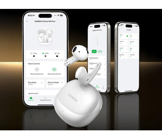 UGREEN Słuchawki bezprzewodowe LightBuds ANC WS217 białe - 1501539 - zdjęcie 5